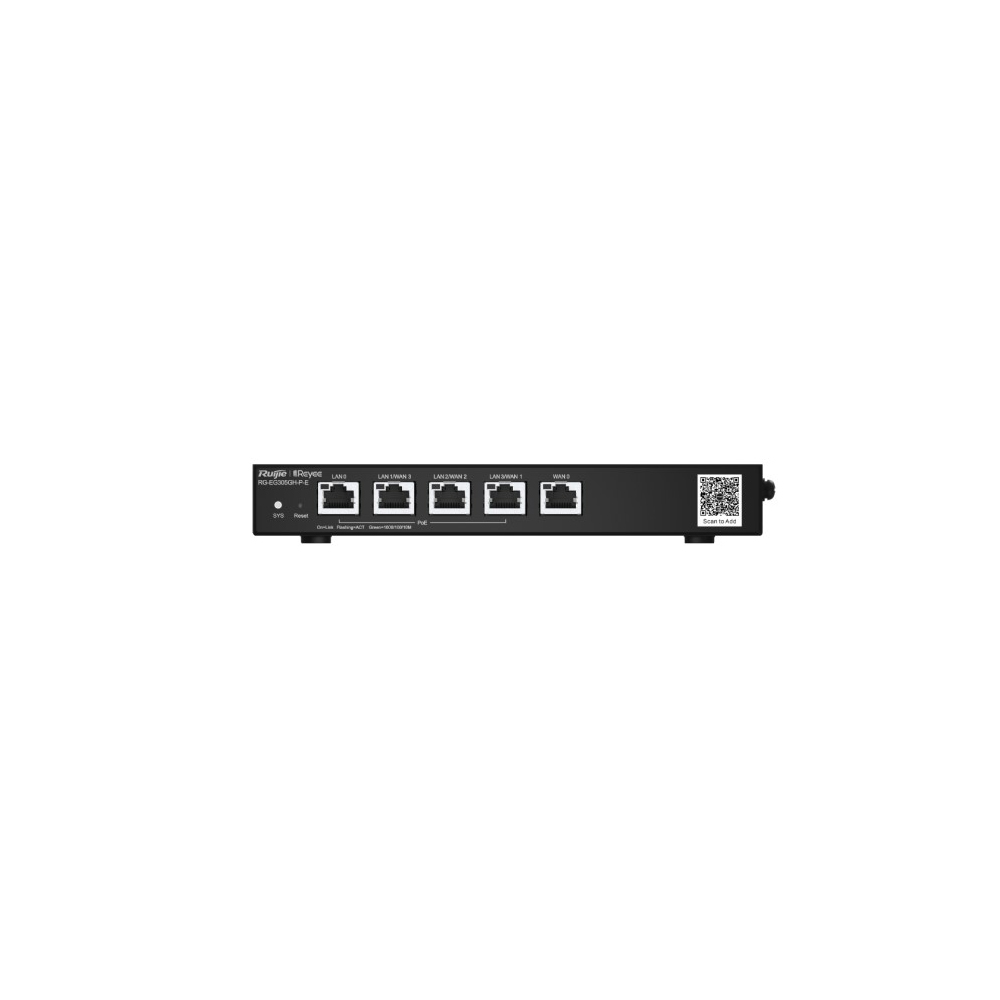 ROUTER (เราเตอร์) RUIJIE RG-EG305GH-P-E REYEE 5-PORT HIGH PERFORMANCE CLOUD MANAGED POE OFFICE ROUTER (RG-EG305GH-P-E) BLACK
