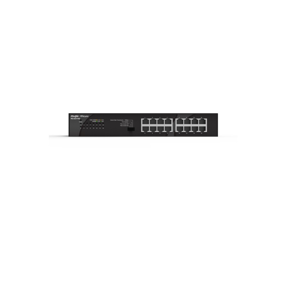 SWITCH (สวิตซ์) RUIJIE RG-ES116G 16-PORT 10/100/1000MBPS UNMANAGED NON-POE SWITCH (RG-ES116G)