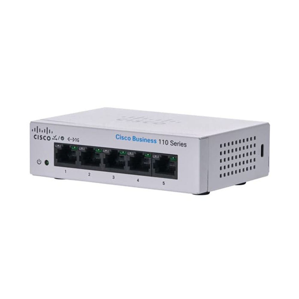 SWITCH (สวิตซ์) CISCO CBS110 UNMANAGE 5-PORT GE DESKTOP EXT PS (CBS110-5T-D-EU)