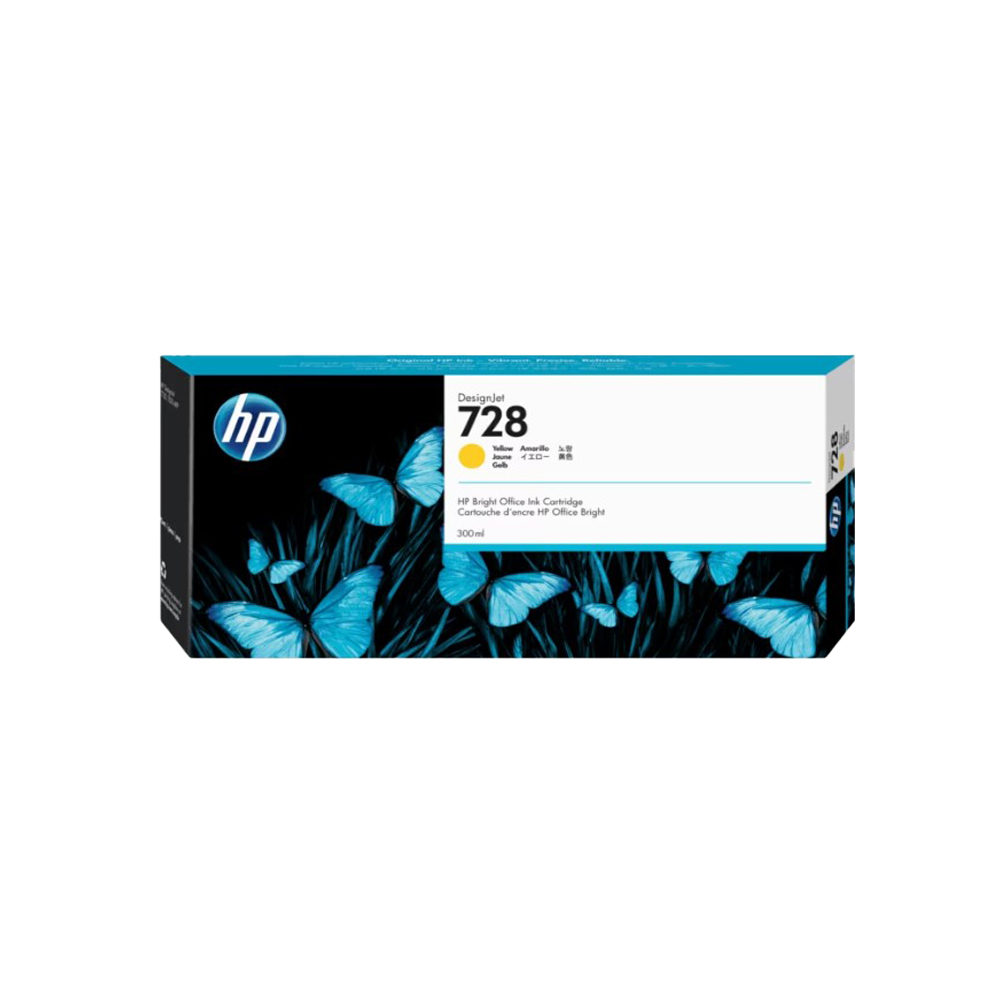 INK CARTRIDGE (ตลับหมึกสำหรับเครื่องพิมพ์) HP 728 300-ML CARTRIDGE YELLOW (F9K15A)