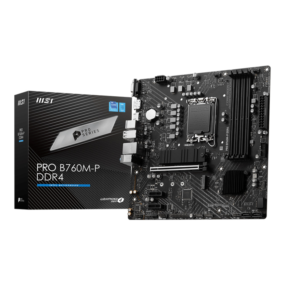 MAINBOARD (เมนบอร์ด) MSI PRO B760M-P DDR4 (SOCKET LGA 1700) (MICRO-ATX)