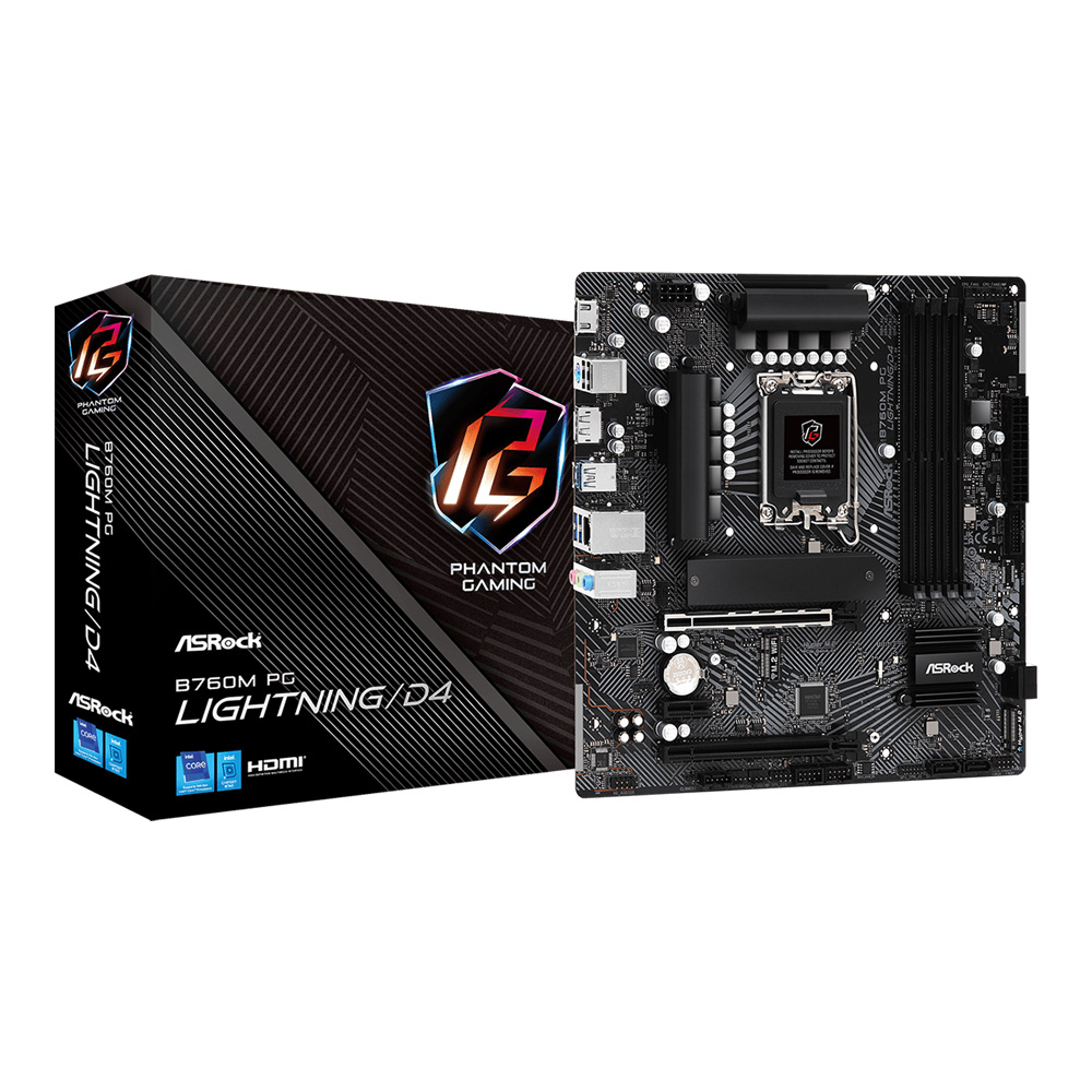 MAINBOARD (เมนบอร์ด) ASROCK B760M PG LIGHTNING/D4 - INTEL SOCKET 1700 DDR4 MICRO-ATX