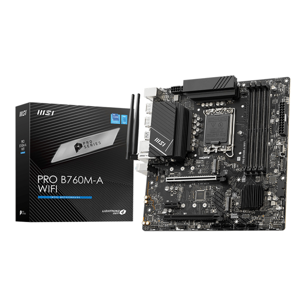 MAINBOARD (เมนบอร์ด) MSI PRO B760M-A WIFI - INTEL SOCKET 1700 DDR5 MICRO-ATX