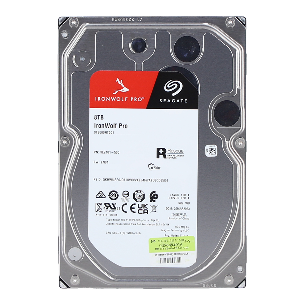8 TB 3.5 INCH HDD (ฮาร์ดดิสก์ 3.5 นิ้ว) SEAGATE IRONWOLF PRO - 7200RPM SATA3 (ST8000NT001)