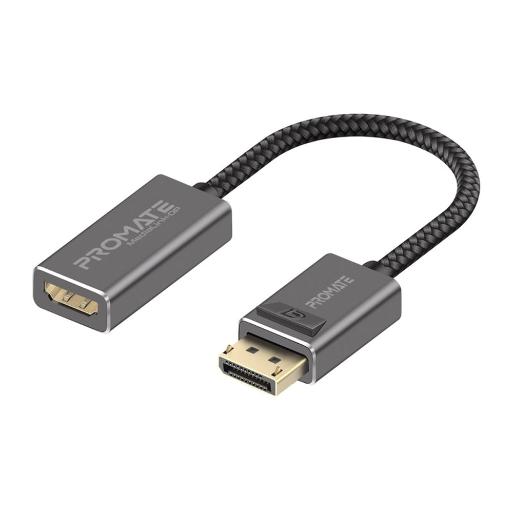 DISPLAYPORT TO HDMI ADAPTER (อะแดปเตอร์แปลง DISPLAYPORT เป็น HDMI) PROMATE MEDIALINK-DP - 4K@60Hz HIGH DEFINITION DISPLAYPORT TO HDMI ADAPTER