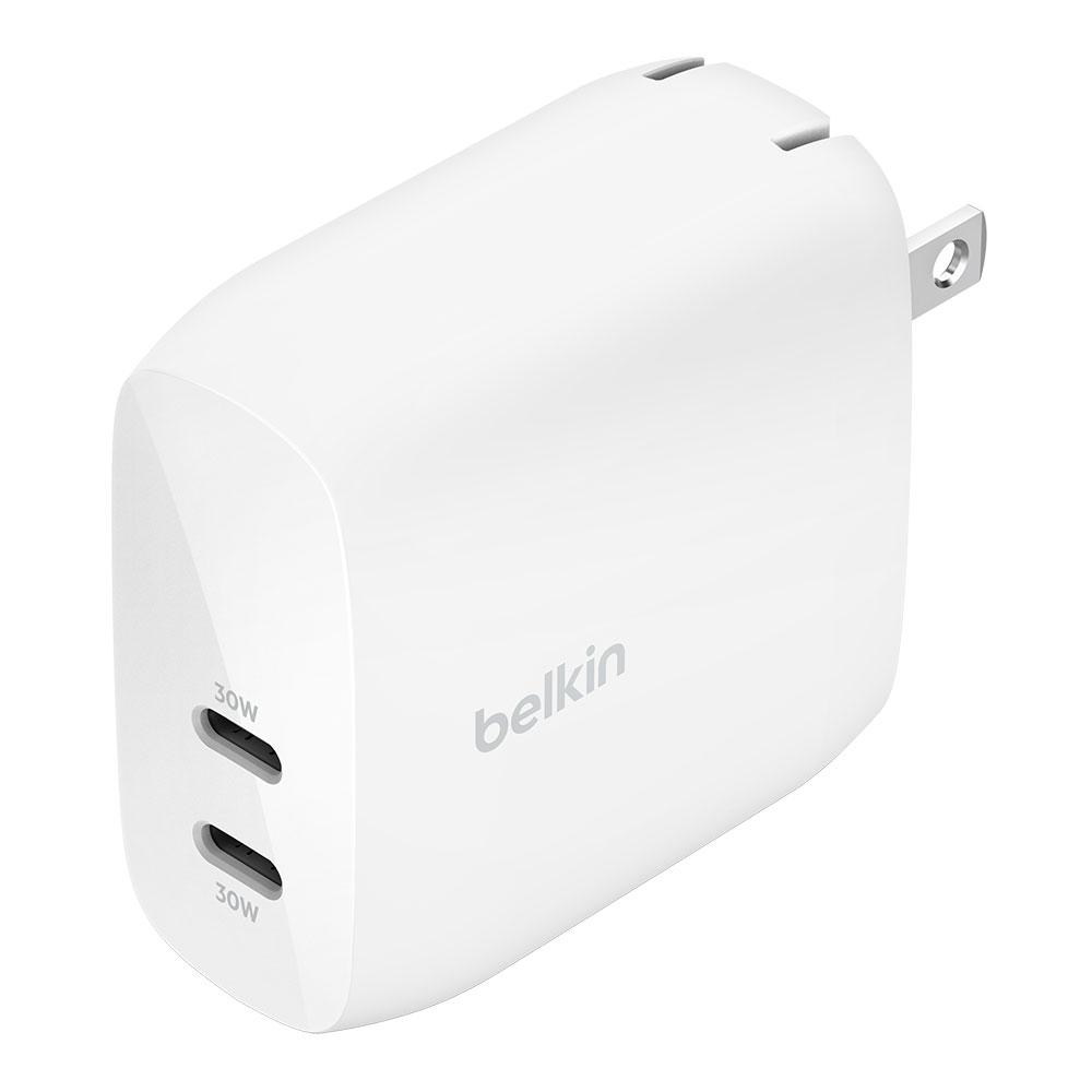 CHARGER (ที่ชาร์จ) BELKIN DUAL USB-C PD3.1 PPS 60W (WCB010DQWHJP)