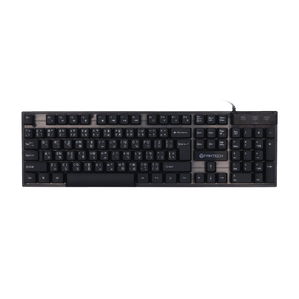 KEYBOARD (คีย์บอร์ด) FANTECH K514 SHIKARI (BLACK) (RUBBER DOME - RAINBOW LED - EN/TH)
