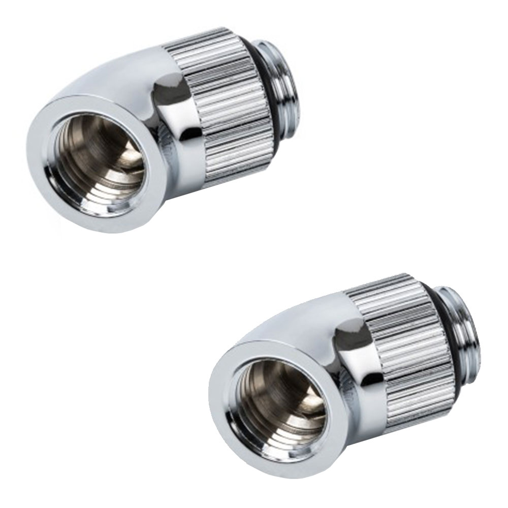 FITTING (อุปกรณ์ประกอบชุดน้ำ) BITSPOWER G1/4 SILVER SHINING ROTARY 45-DEGREE IG1/4 EXTENDER (2PCS)