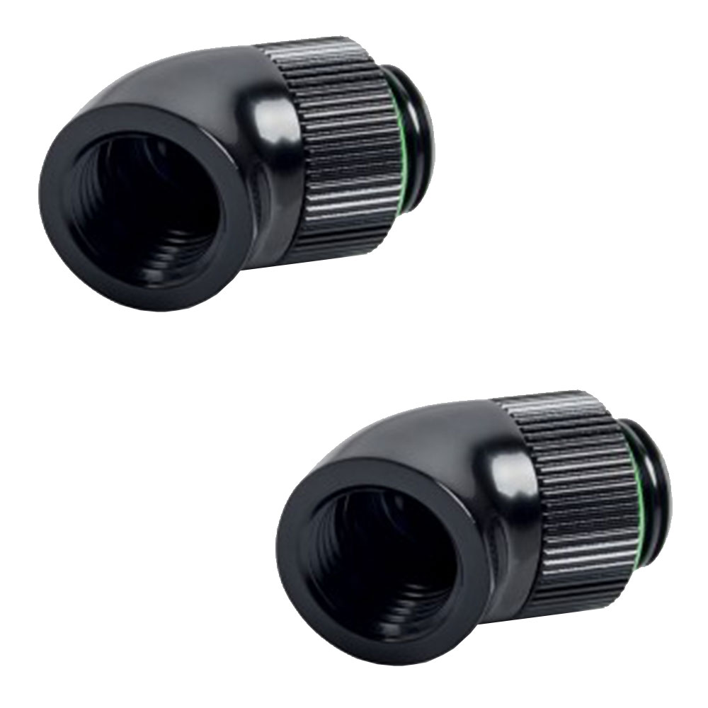 FITTING (อุปกรณ์ประกอบชุดน้ำ) BITSPOWER G1/4 MATT BLACK ROTARY 45-DEGREE ID1/4 EXENDER (2PCS)