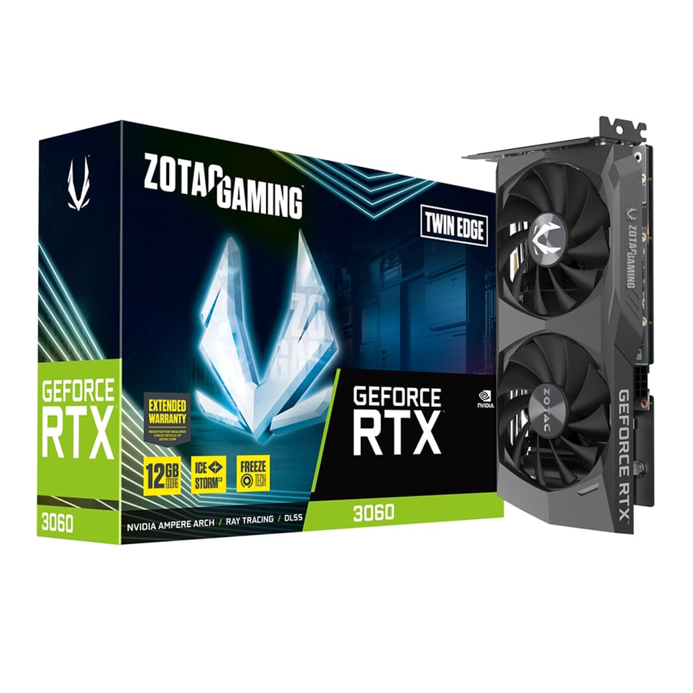 VGA (การ์ดแสดงผล) ZOTAC RTX3060 TWIN EDGE 12GB GDDR6 (ZT-A30600E-10M)