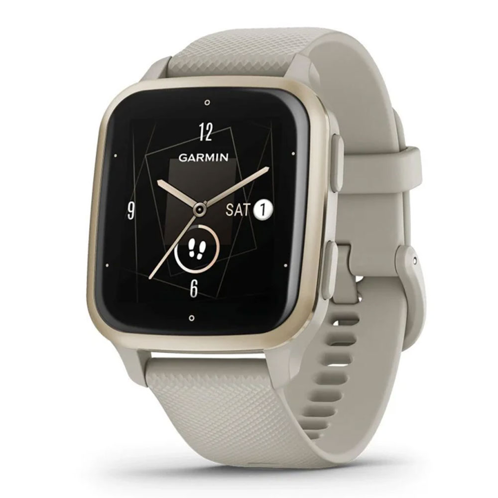 SMART WATCH (นาฬิกาอัจฉริยะ) GARMIN VENU SQ 2 MUSIC CREAM GOLD WITH FRENCH GRAY BAND