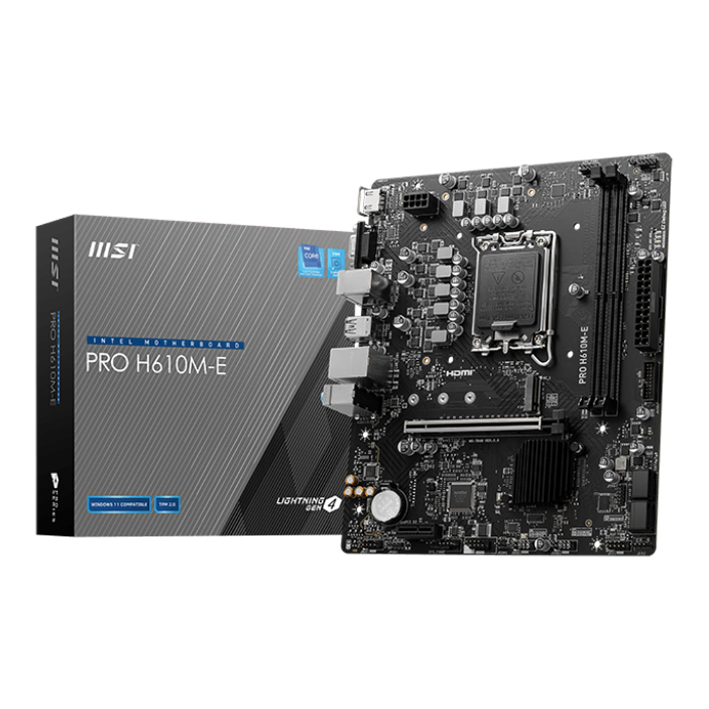 MAINBOARD (เมนบอร์ด) MSI PRO H610M-E - INTEL SOCKET 1700 DDR5 MICRO-ATX