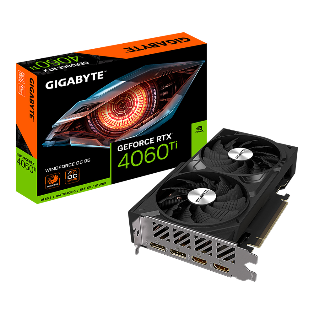 VGA (การ์ดแสดงผล) GIGABYTE GEFORCE RTX 4060 TI WINDFORCE OC 8G - 8GB GDDR6 (GV-N406TWF2OC-8GD)
