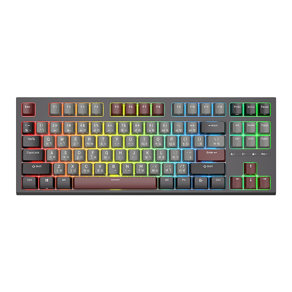 KEYBOARD (คีย์บอร์ด) ROYAL KLUDGE RKR87 (BLACK) (RK BROWN SWITCH - RGB LED - EN/TH)
