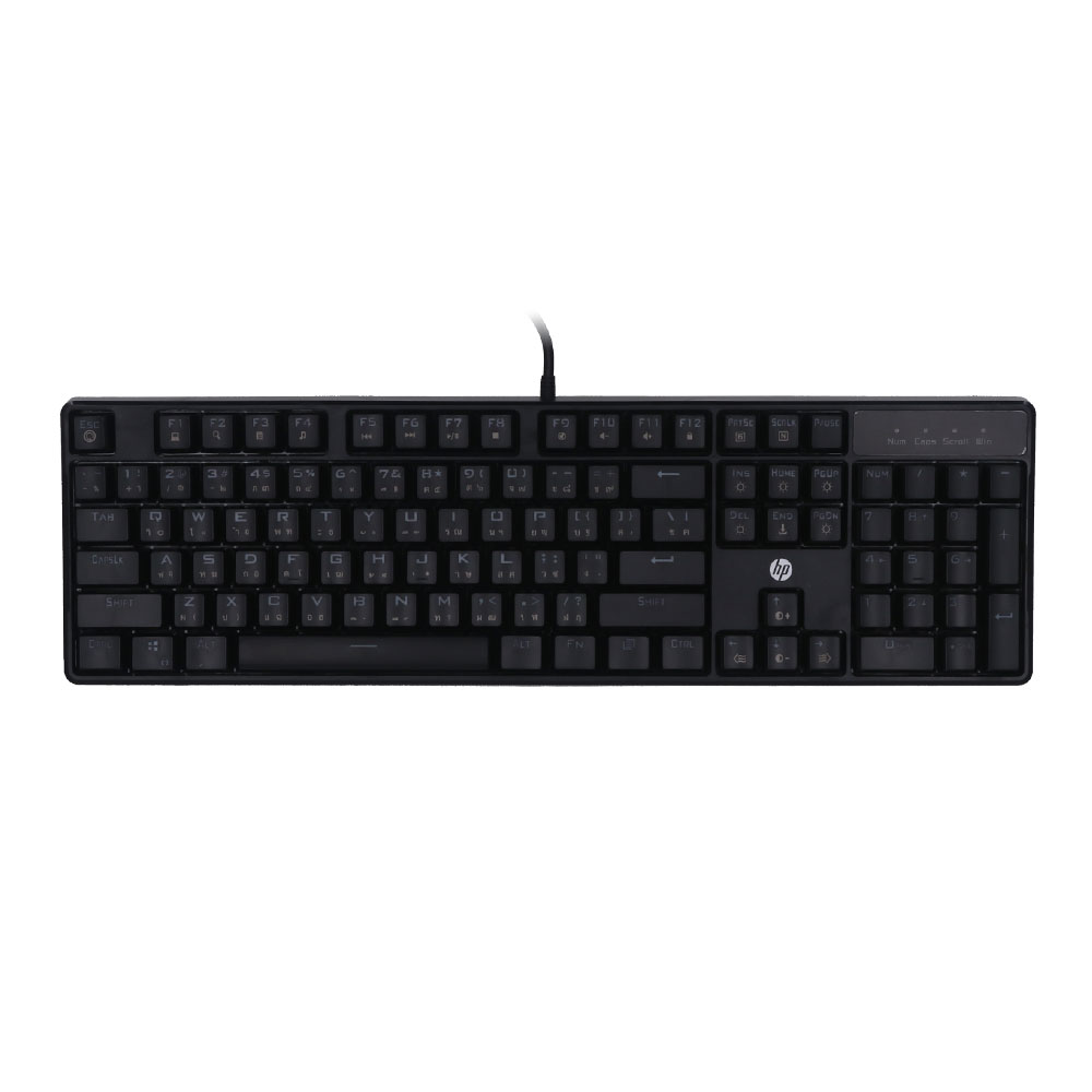 KEYBOARD (คีย์บอร์ด) HP GK320 (BLACK) (BLUE SWITCH - RGB LED - EN/TH)
