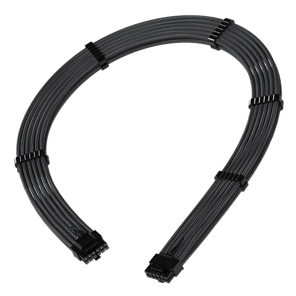 SLEEVED CABLE (สายถัก) EZDIY-FAB 16AWG 12VHPWR MALE TO MALE PSU CABLE [EZDPR192-2] (BLACK)