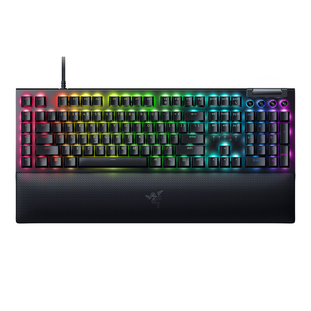 KEYBOARD (คีย์บอร์ด) RAZER BLACKWIDOW V4 (BLACK) (RAZER GREEN SWITCH - RAZER CHROMA RGB - EN/TH)