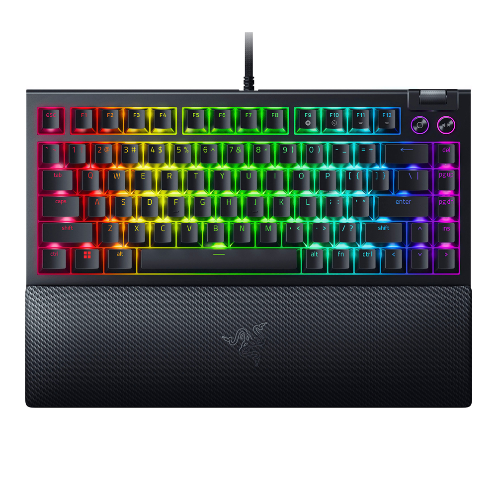 KEYBOARD (คีย์บอร์ด) RAZER BLACKWIDOW V4 75% RAZER ORANGE SWITCH RAZER CHROMA RGB EN - BLACK