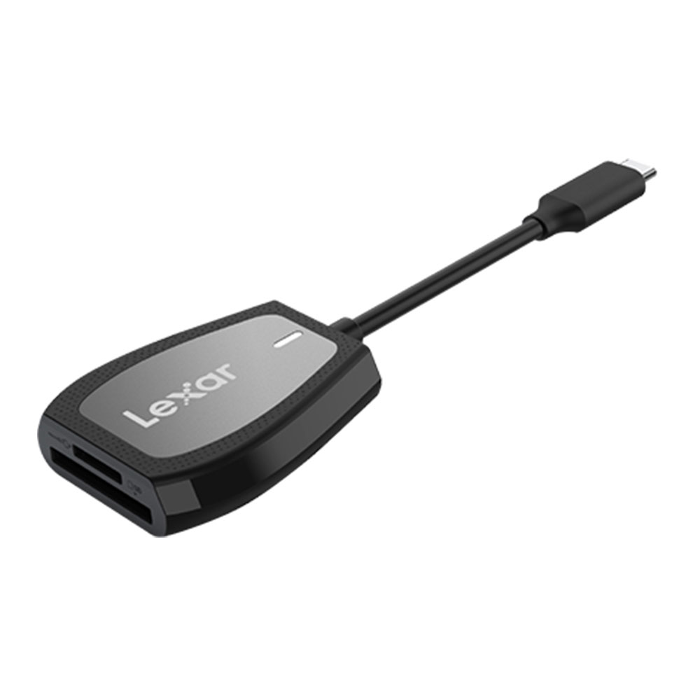 CARD READER (การ์ดรีดเดอร์พกพา) LEXAR PROFESSIONAL USB-C DUAL-SLOT READER (LRW470U-RNHNG) BLACK