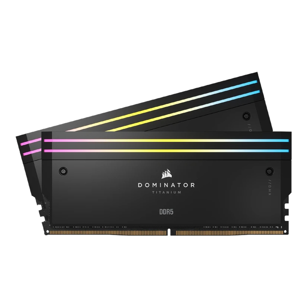 32GB (16GBx2) DDR5 6400MHz RAM (หน่วยความจำ) CORSAIR DOMINATOR TITANIUM RGB DDR5 (INTEL XMP) (BLACK) (CMP32GX5M2B6400C32)