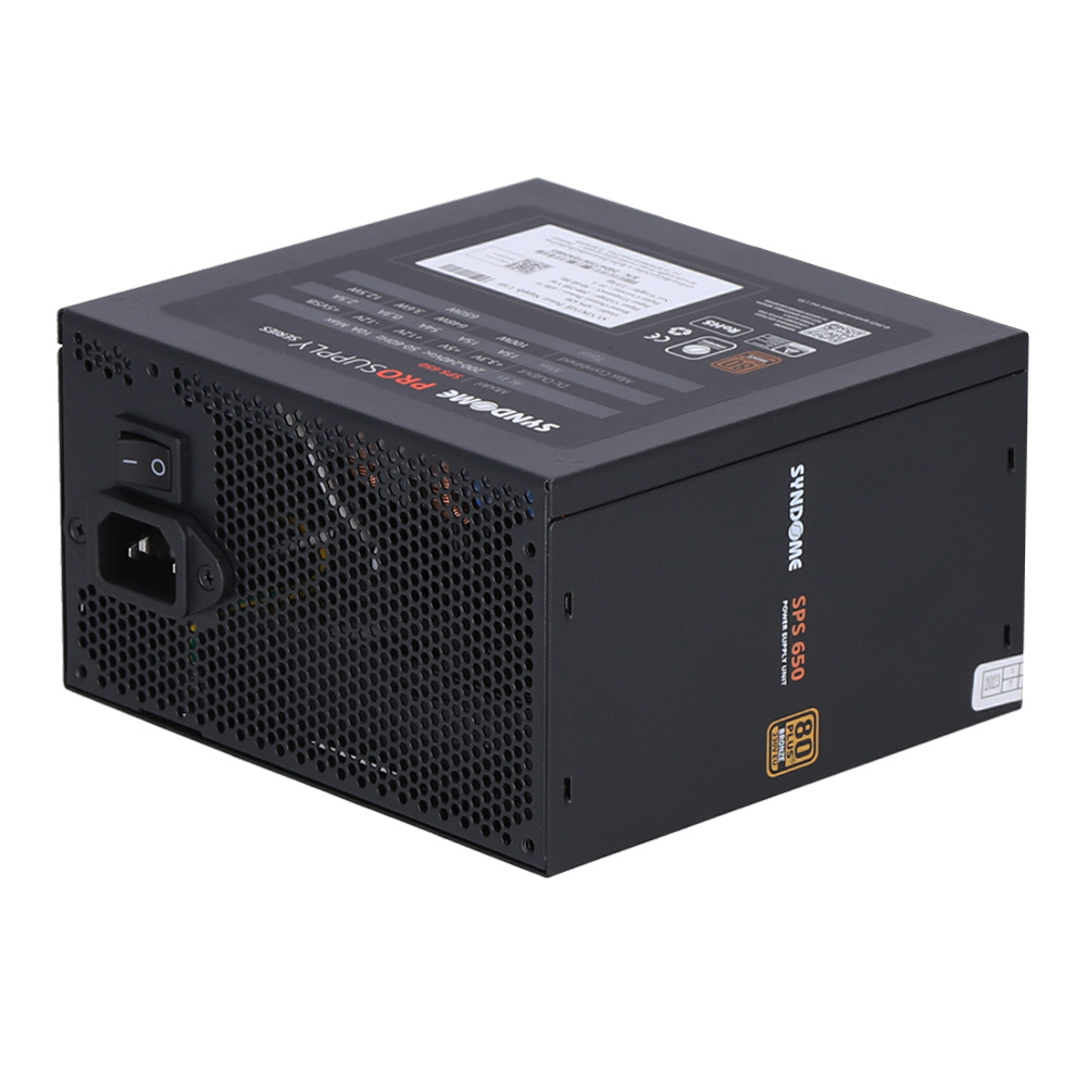 POWER SUPPLY (อุปกรณ์จ่ายไฟ) SYNDOME SPS 650 - 650W 80 PLUS BRONZE BLACK ATX