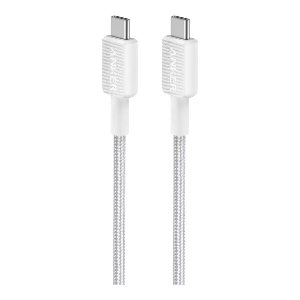 CHARGER CABLE (สายชาร์จ) ANKER 322 USB-C TO USB-C 0.9 METER (AK396) (WHITE)