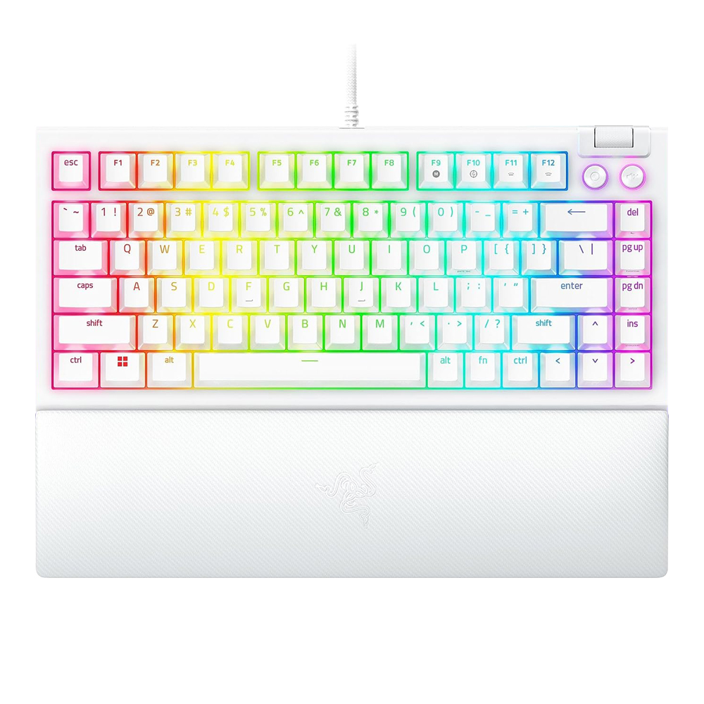 KEYBOARD (คีย์บอร์ด) RAZER BLACKWIDOW V4 75% RAZER ORANGE SWITCH RAZER CHROMA RGB EN - WHITE