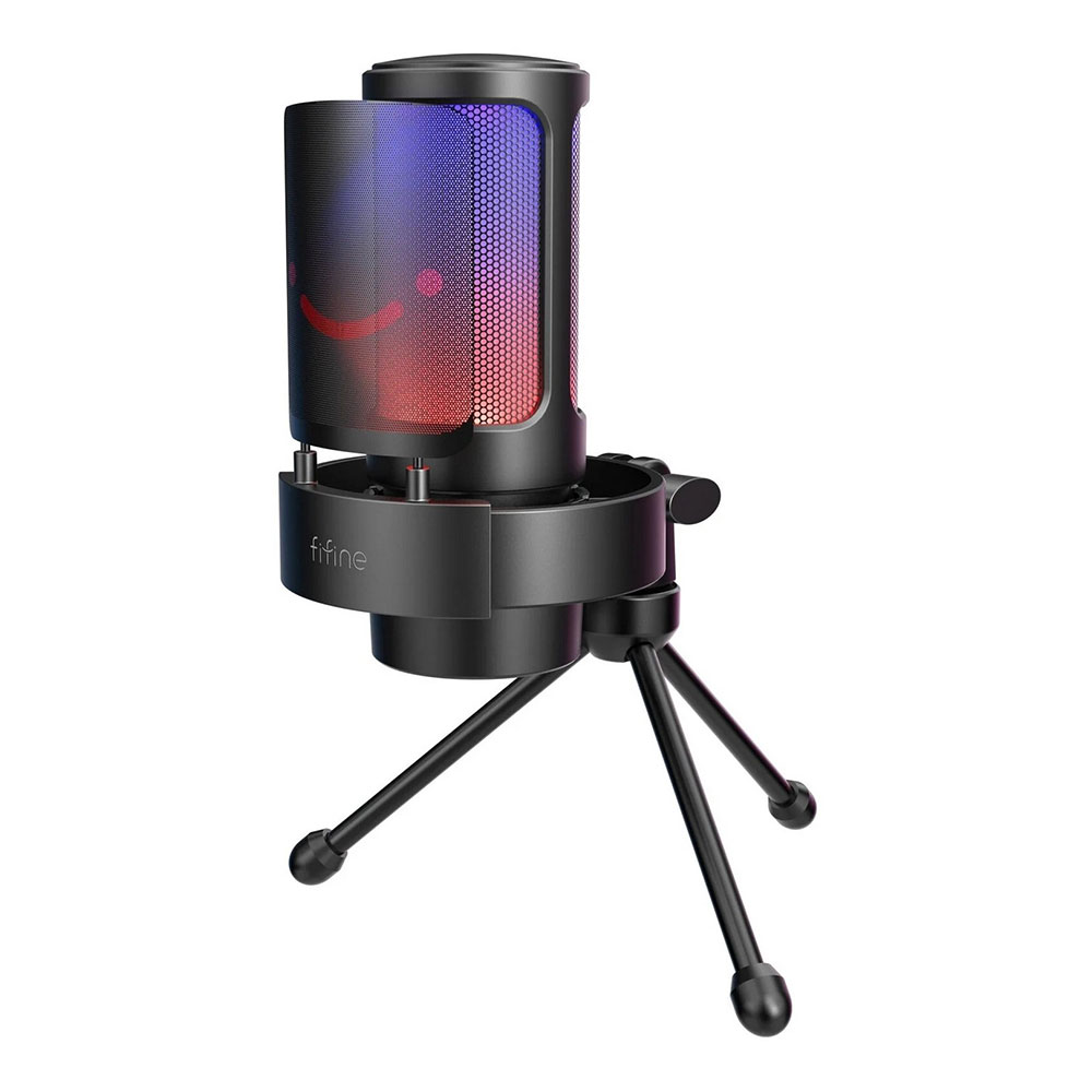 MICROPHONE (ไมโครโฟน) FIFINE AMPLIGAME A8V RGB GAMING USB CONDENSER (BLACK)