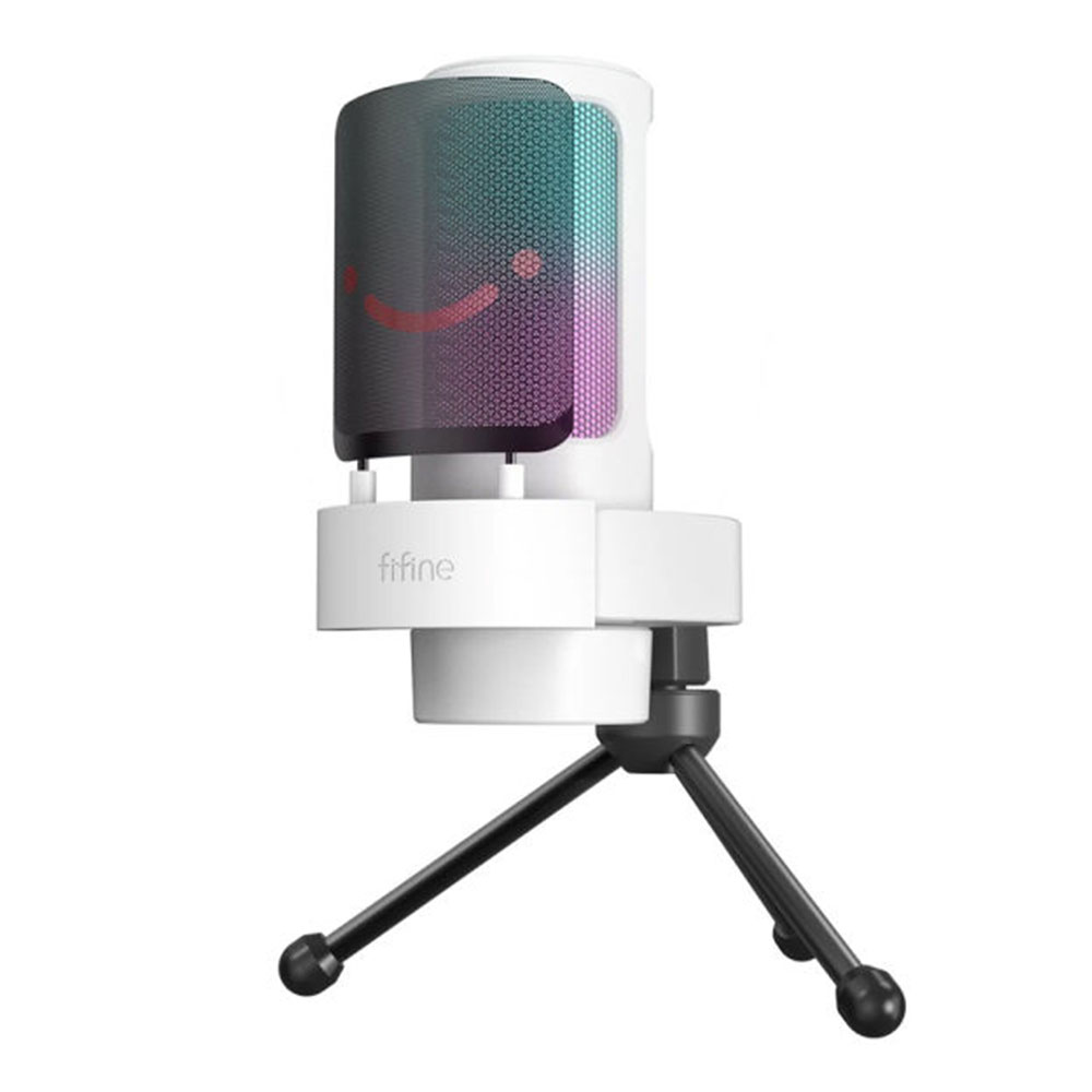 MICROPHONE (ไมโครโฟน) FIFINE AMPLIGAME A8V RGB GAMING USB CONDENSER (WHITE)