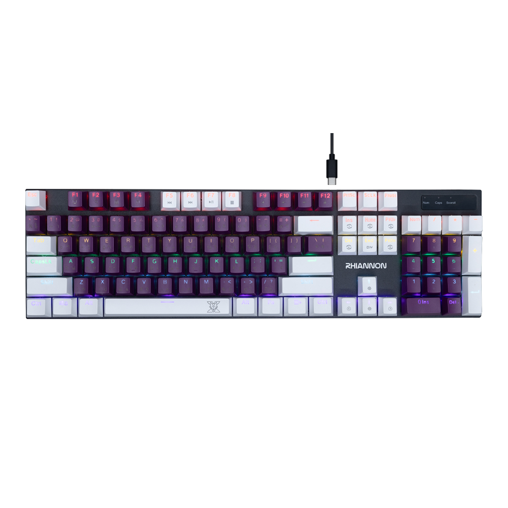 KEYBOARD (คีย์บอร์ด) NUBWO X62 RHIANNON (PURPLE-WHITE) (RED SWITCH - MINI RGB - EN/TH)