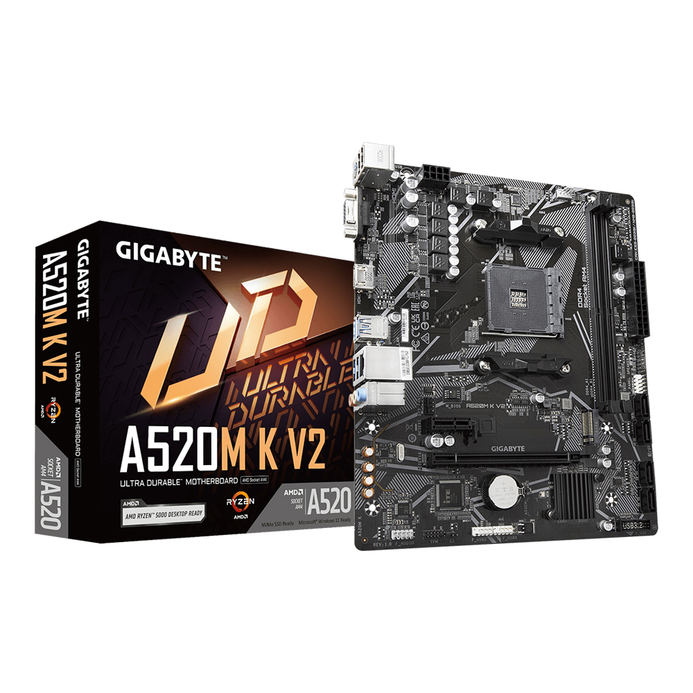 MAINBOARD (เมนบอร์ด) GIGABYTE A520M K V2 (REV. 1.1) - AMD SOCKET AM4 DDR4 MICRO-ATX