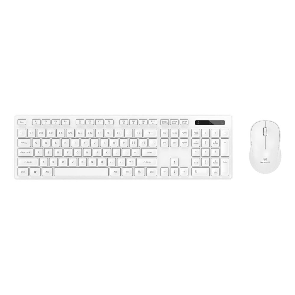 WIRELESS KEYBOARD & MOUSE (คีย์บอร์ดและเมาส์) MICROPACK KM-237W KEYBOARD&MOUSE WIRELESS COMBO SET (WHITE)
