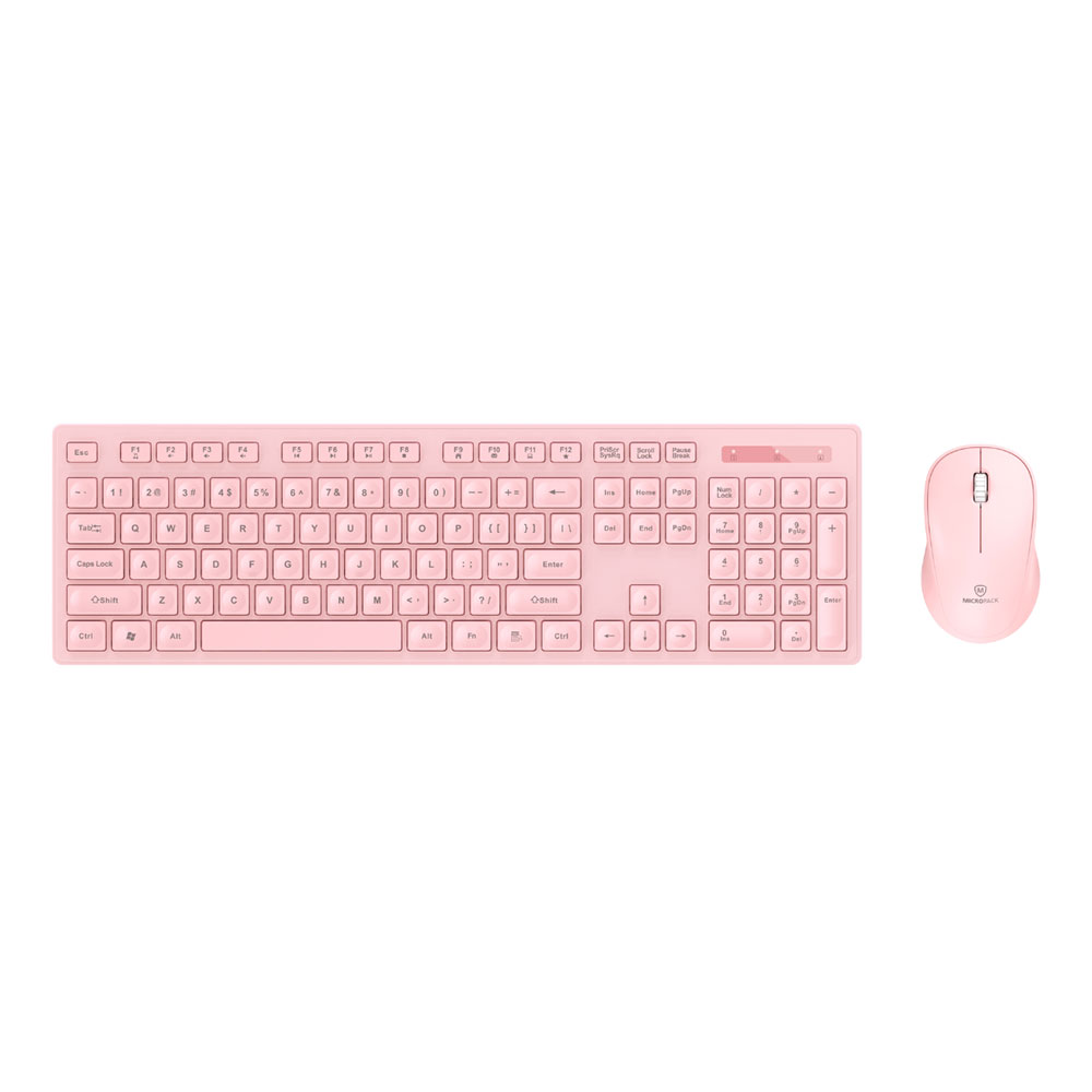 WIRELESS KEYBOARD & MOUSE (คีย์บอร์ดและเมาส์) MICROPACK KM-237W KEYBOARD&MOUSE WIRELESS COMBO SET (PINK)