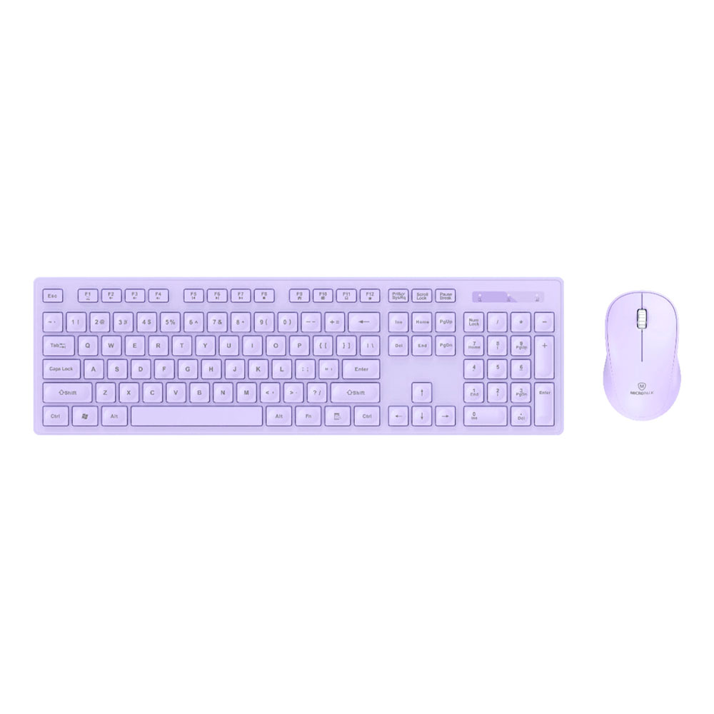 WIRELESS KEYBOARD & MOUSE (คีย์บอร์ดและเมาส์) MICROPACK KM-237W KEYBOARD&MOUSE WIRELESS COMBO SET (PURPLE)