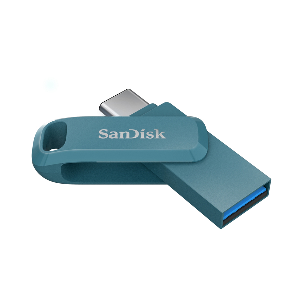 128 GB FLASH DRIVE (แฟลชไดร์ฟ) SANDISK ULTRA DUAL DRIVE GO USB TYPE-C (USB-C & USB-A) (NAVAGIO BAY BLUE) (SDDDC3-128G-G46NBB)