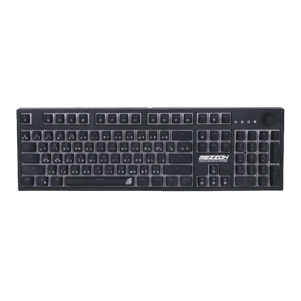 KEYBOARD (คีย์บอร์ด) SIGNO KB-752BLK MEZZON (BLACK) (RED OPTICAL SWITCH - RGB - EN/TH)
