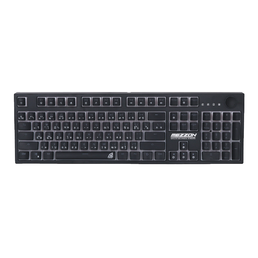 KEYBOARD (คีย์บอร์ด) SIGNO KB-752BLK MEZZON (BLACK) (BROWN OPTICAL SWITCH - RGB - EN/TH)