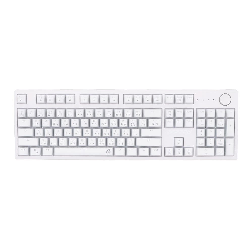 KEYBOARD (คีย์บอร์ด) SIGNO KB-752W MEZZON (WHITE) (RED OPTICAL SWITCH - RGB - EN/TH)