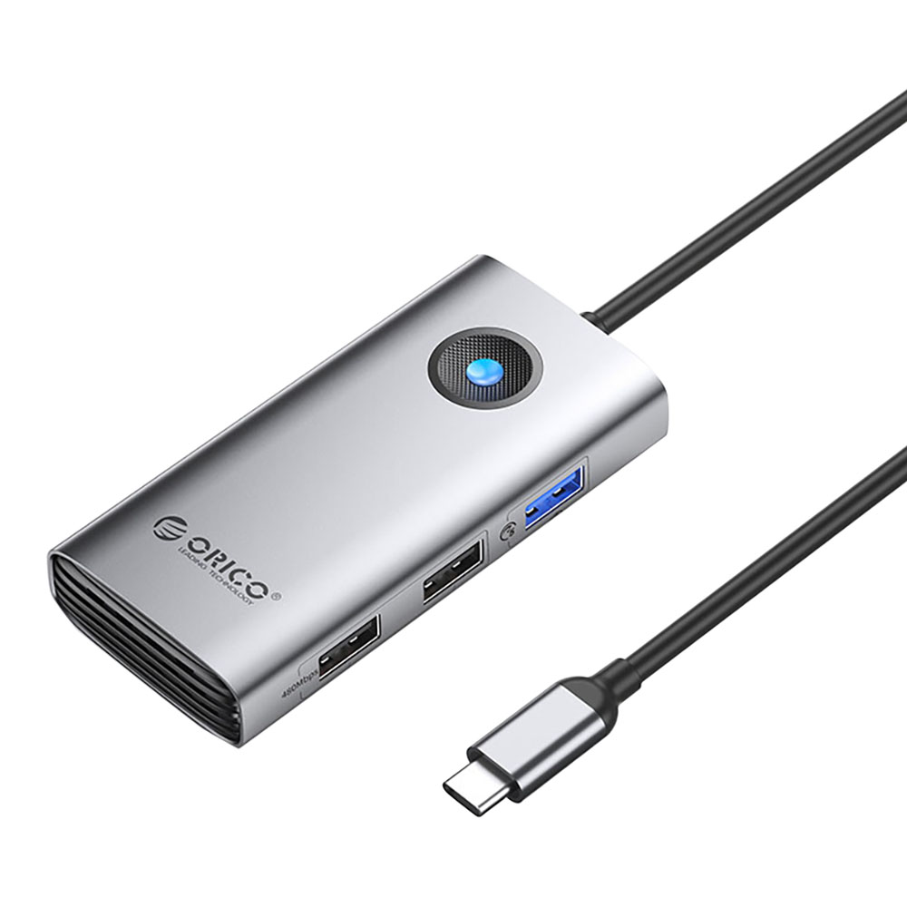 USB-C HUB (ยูเอสบีซีฮับ) ORICO TYPE-C 5-IN-1 5Gbps MULTIFUNCTION DOCKING STATION (GRAY)