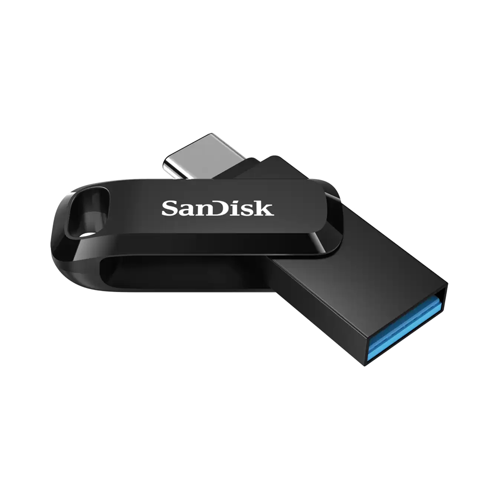 512 GB FLASH DRIVE (แฟลชไดร์ฟ) SANDISK ULTRA DUAL DRIVE GO USB TYPE-C (USB-C & USB-A) (BLACK) (SDDDC3-512G-G46)