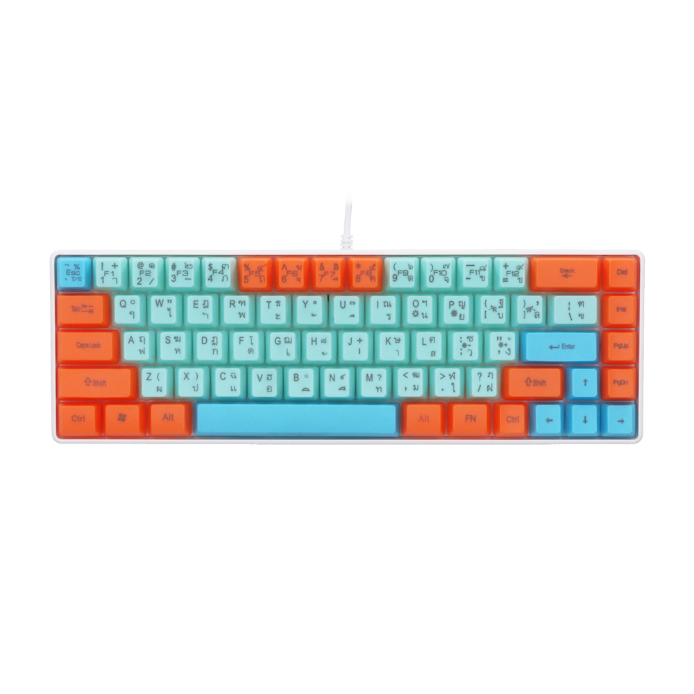KEYBOARD (คีย์บอร์ด) NEOLUTION E-SPORT CANDY (ORANGE-GREEN-BLUE) (MEMBRANE - RAINBOW LED - EN/TH)