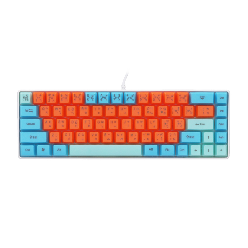 KEYBOARD (คีย์บอร์ด) NEOLUTION E-SPORT CANDY (BLUE-ORANGE-GREEN) (MEMBRANE - RAINBOW LED - EN/TH)