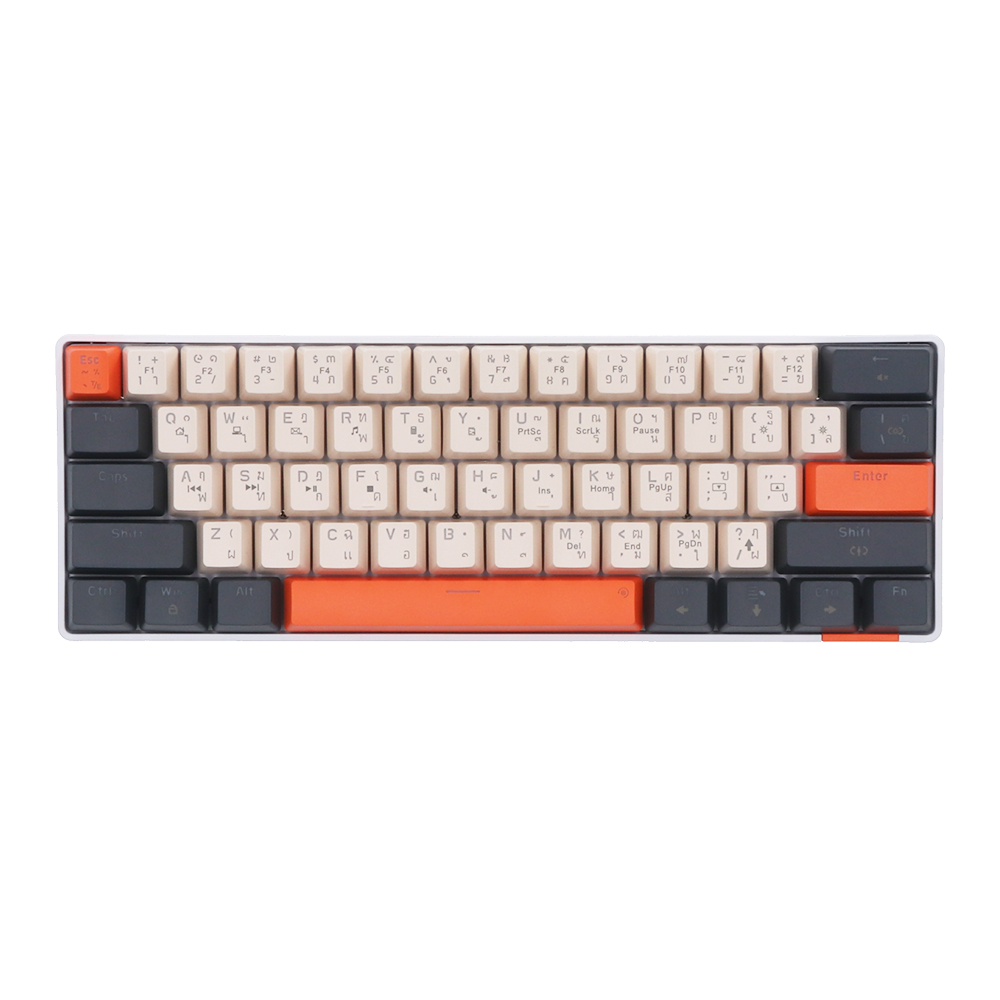 KEYBOARD (คีย์บอร์ด) NEOLUTION E-SPORT PANTEON (GREY-CREAM) (BROWN SWITCH - RAINBOW LED - EN/TH)