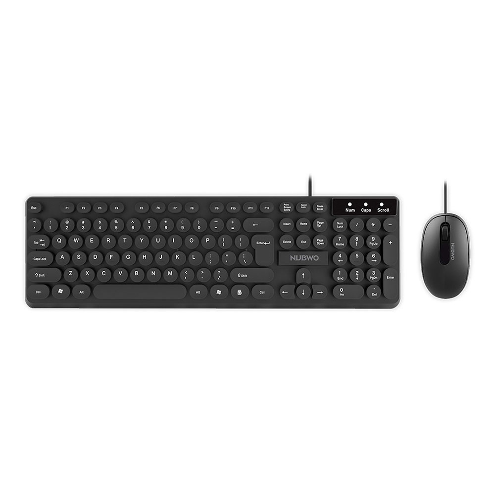 KEYBOARD & MOUSE (คีย์บอร์ดและเมาส์) NUBWO NKM637 - WIRED COMBO SET BLACK