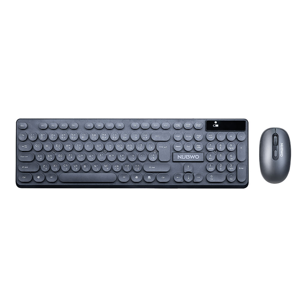 KEYBOARD & MOUSE WIRELESS (คีย์บอร์ดและเมาส์ไร้สาย) NUBWO NKM636 - COMBO SET BLACK