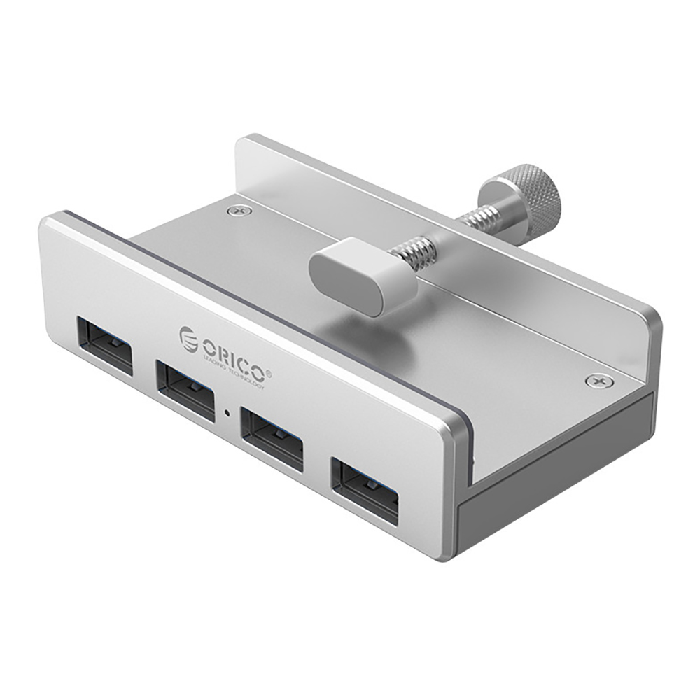 USB HUB (ยูเอสบีฮับ) ORICO ALUMINUM ALLOY 4 PORT USB 3.0 CLIP-TYPE HUB (SILVER)