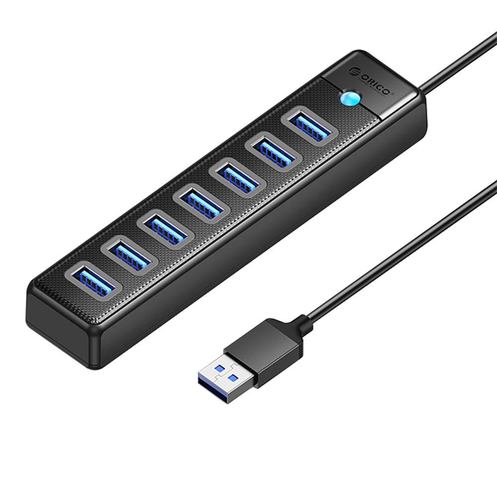 USB HUB (ยูเอสบีฮับ) ORICO 7 PORTS USB 3.0 HUB PW7U (BLACK)