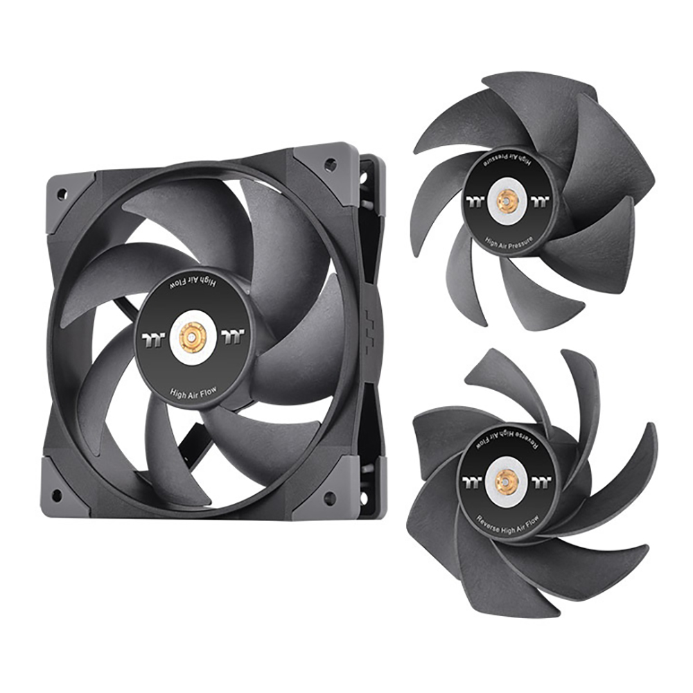 CASE FAN (พัดลมเคส) THERMALTAKE SWAFAN GT12 PC COOLING FAN TT PREMIUM EDITION (SINGLE FAN PACK) (BLACK)