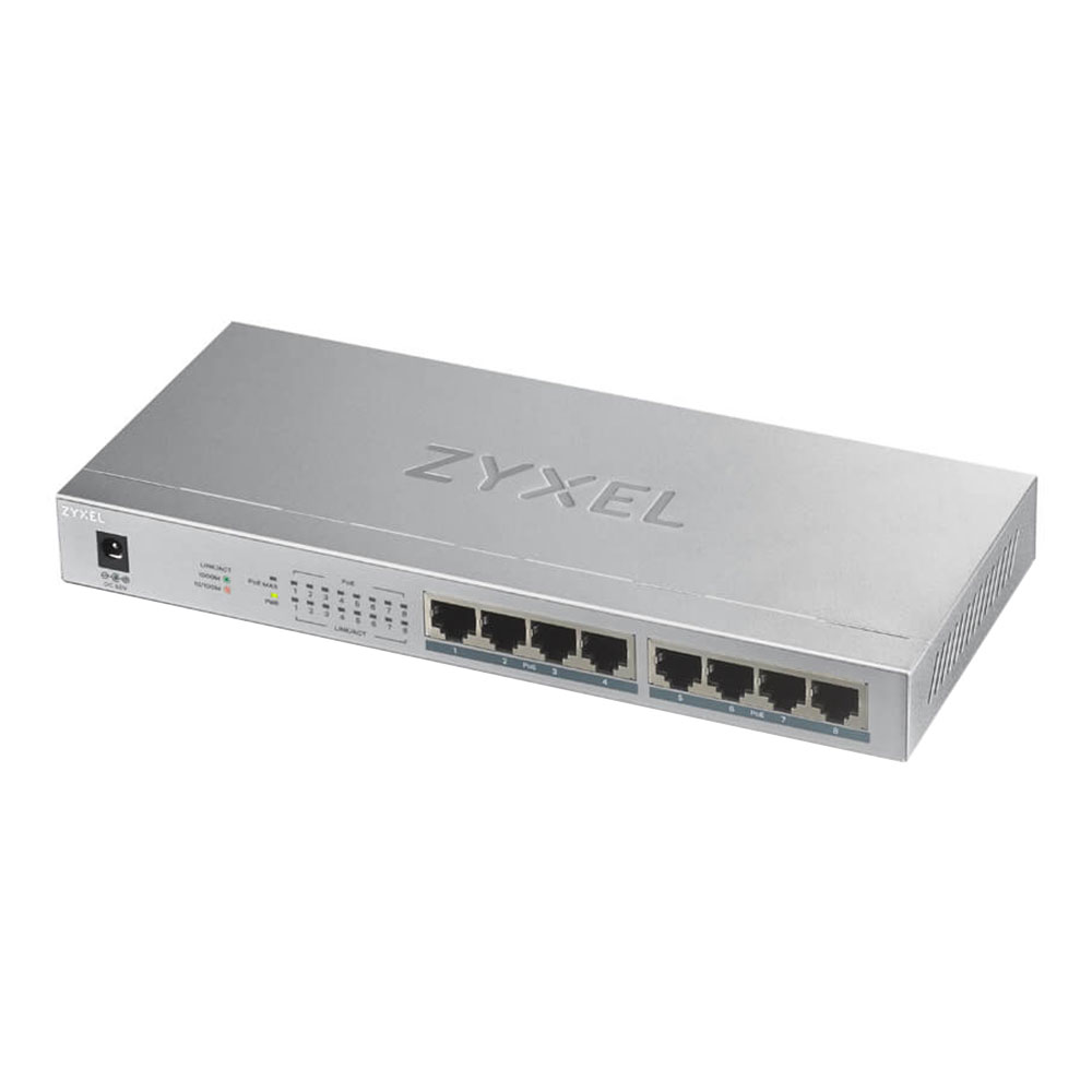 SWITCH (สวิตซ์) ZYXEL SWITCH HUB 8 PORT (GS1008HP) GB PORT 8 PoE