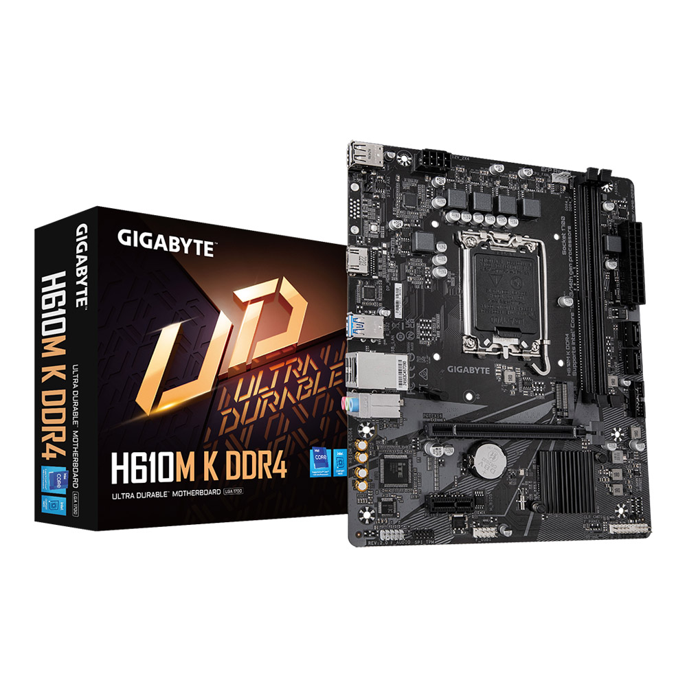MAINBOARD (เมนบอร์ด) GIGABYTE H610M K DDR4 (REV. 2.0) - INTEL SOCKET 1700 DDR4 MICRO-ATX